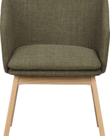 Spisebordsstol Med Armlæn Rowico Windham  -pak Grøn Polstret Stof Eg Fsc 100  Certificeret H80xb57xd62 Cm