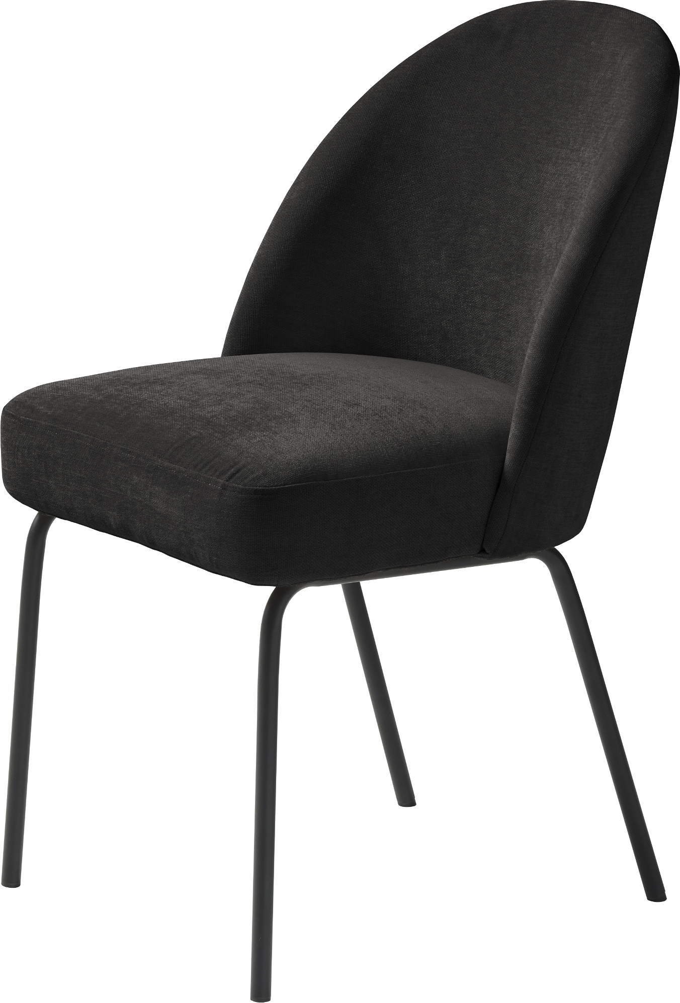 Spisebordsstol Nordique Design Creston  Polstret Sort Chenille  Nozag-fjedring  Fsc Mix 70  Sort Metalben