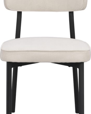 Spisebordsstol Rowico Paisley   Polstret Rpet-stof  Pulverlakeret Metalramme  Fsc Krydsfiner  H82xb49 Cm Sæt     Beige Sort