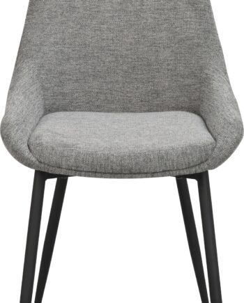 Spisebordsstol Rowico Sierra Grå Polstret Polyester Sort Metalben Fscâ  100  Sæt Af   H85ã B49ã D55cm