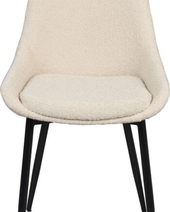 Spisebordsstol Rowico Sierra  -pak Beige Bouclé-stof Med Sort Metalstel