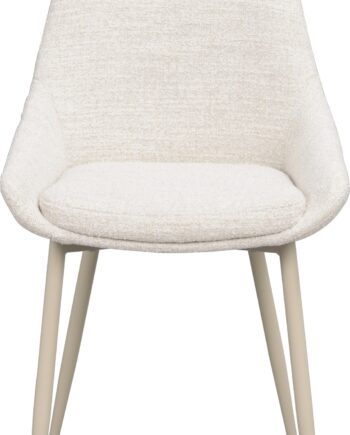 Spisebordsstol Sierra  -pak Fra Rowico   Beige Polstret Stof Og Sandfarvede Metalben