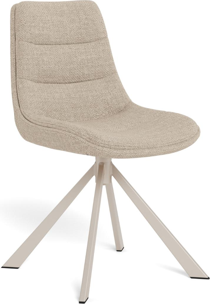 Spisebordsstol Signature Adia Polstret Basel Stof Beige Grå Gråt 4stjernet Stålstel Drejefunktion