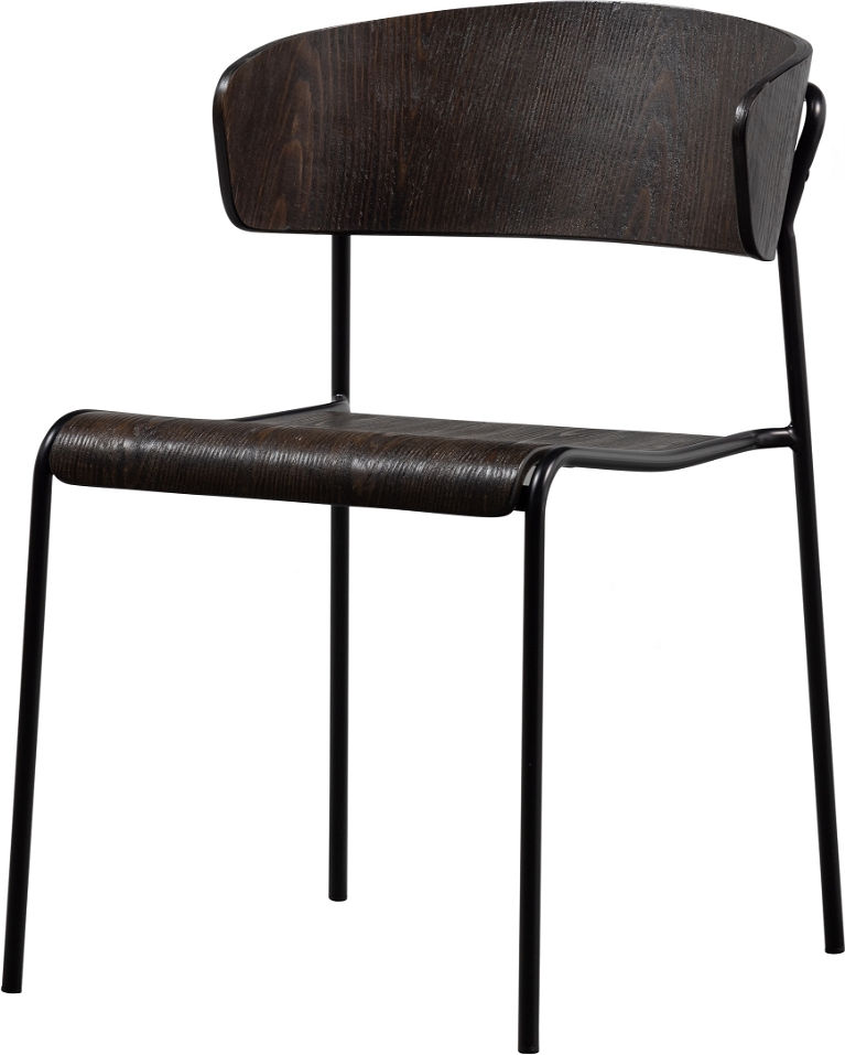 Spisebordsstol Woood Exclusive Ciro Stabelbar   Sort Metalramme   Brun Mdf   H76xb50xd56 Cm