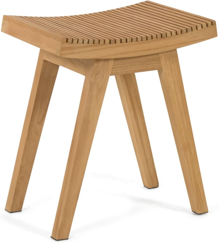 Taburet Skammel Kave Home Vicentina   Massiv Teaktræ Natur H46   B30   L40 Cm
