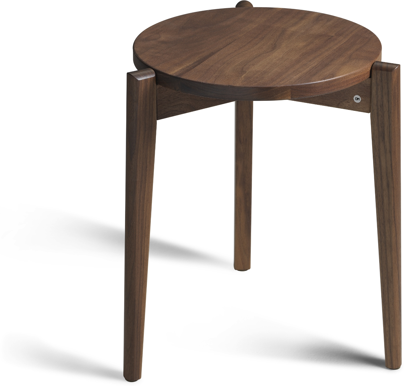 Taburet Skammel Oscarssons Möbel Vinz Massiv Valnød ø37     H45 Cm Olieret Finish