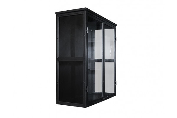 Tisvildeleje Væghængt Vitrineskab   Metal 58 5x25x65   Cm Sort