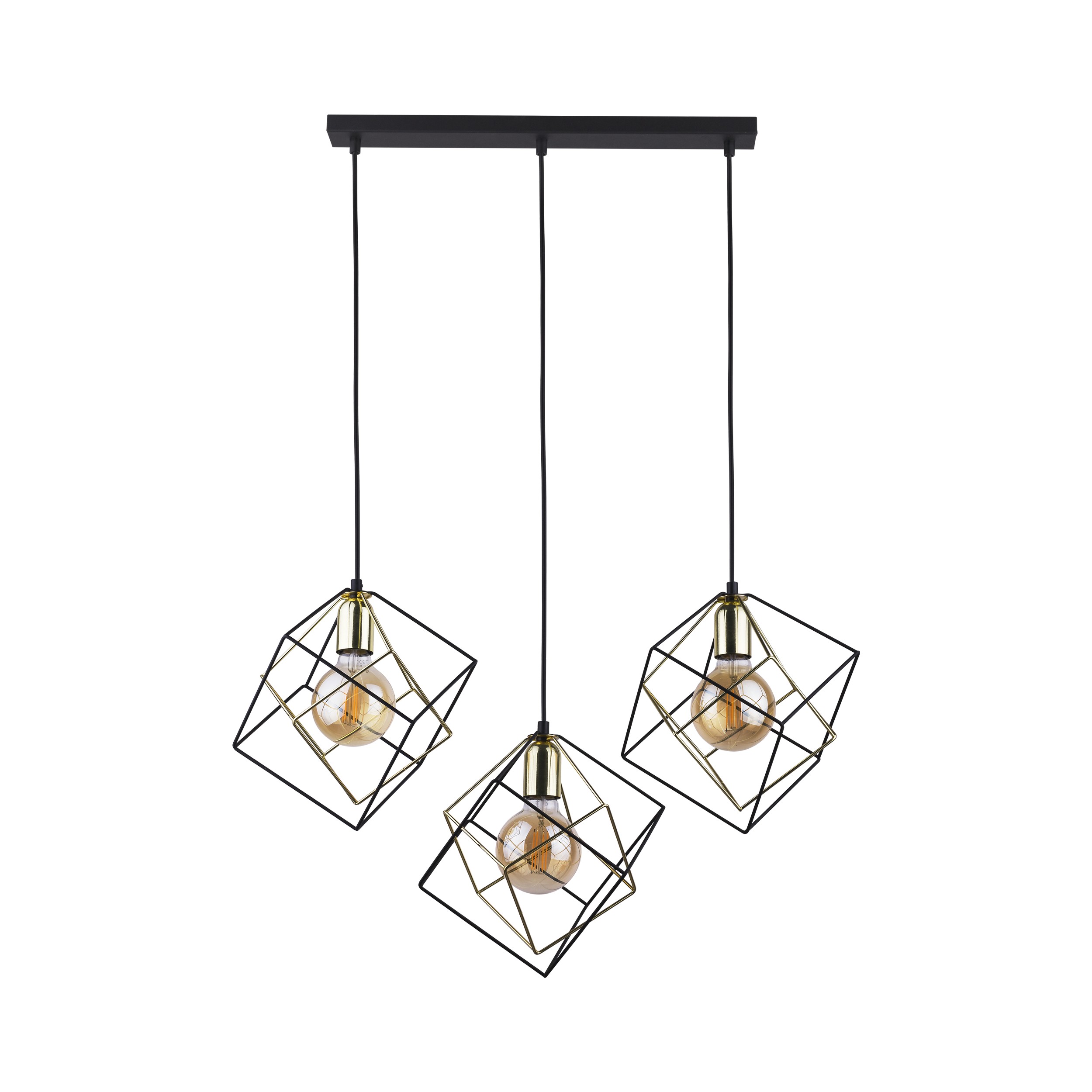 Tk Alambre Loftslampe       Skærme Guld Og Sort Stål