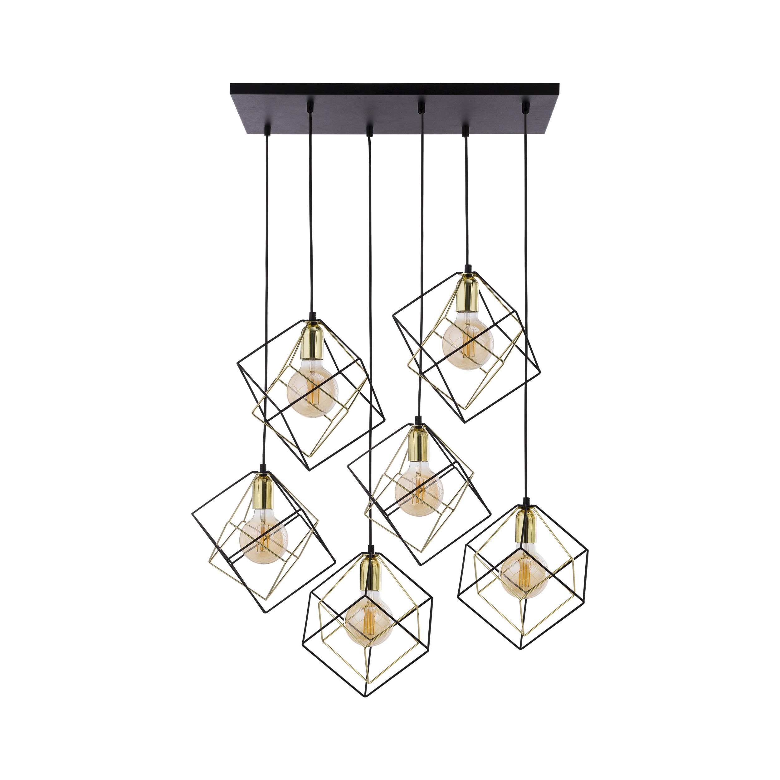 Tk Alambre Loftslampe       Skærme Guld Og Sort Stål