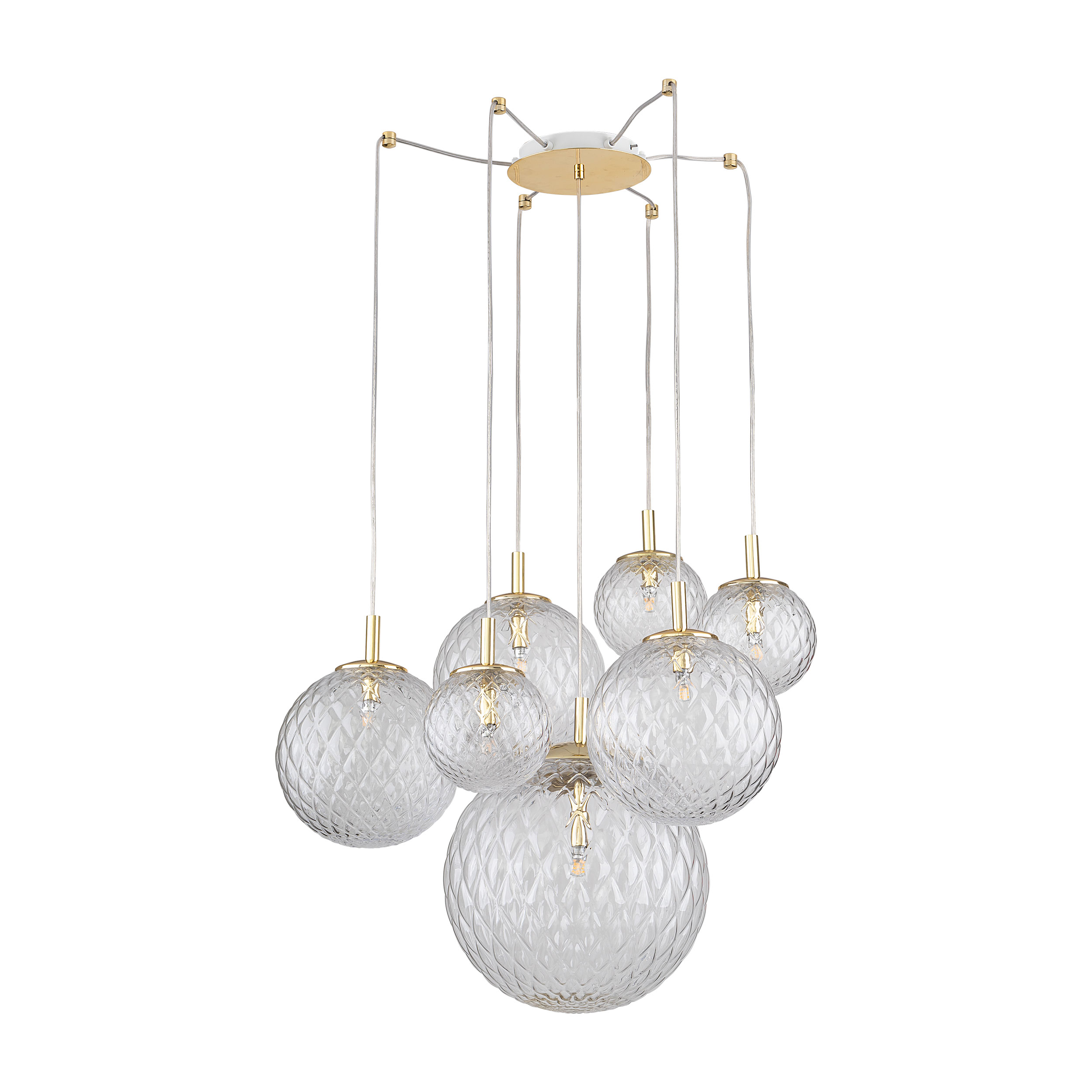 Tk Cadix Loftlampe       Skærme Glas Og Guld Stål