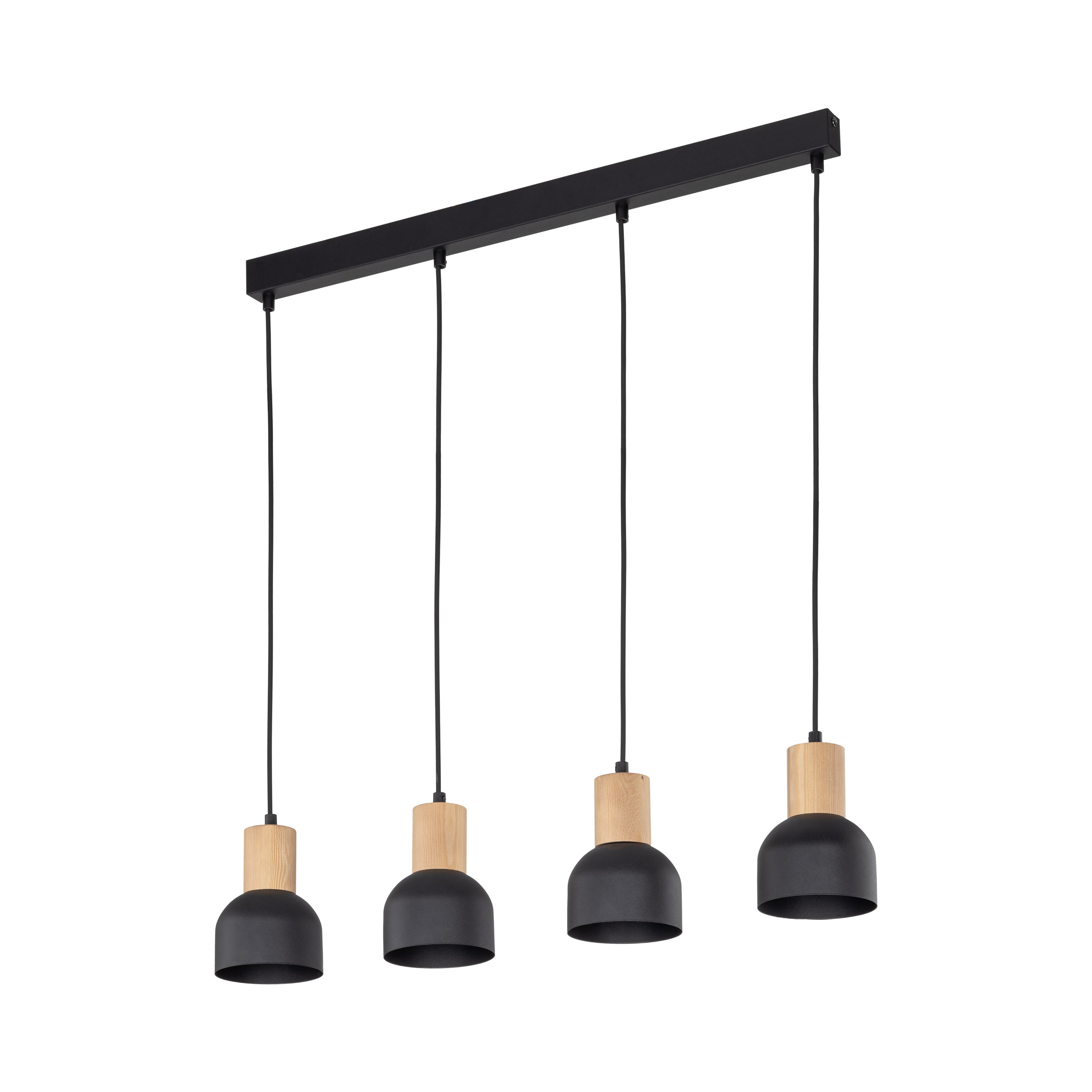 Tk Cairo Loftlampe       Skærme Natur Træ Og Sort Metal