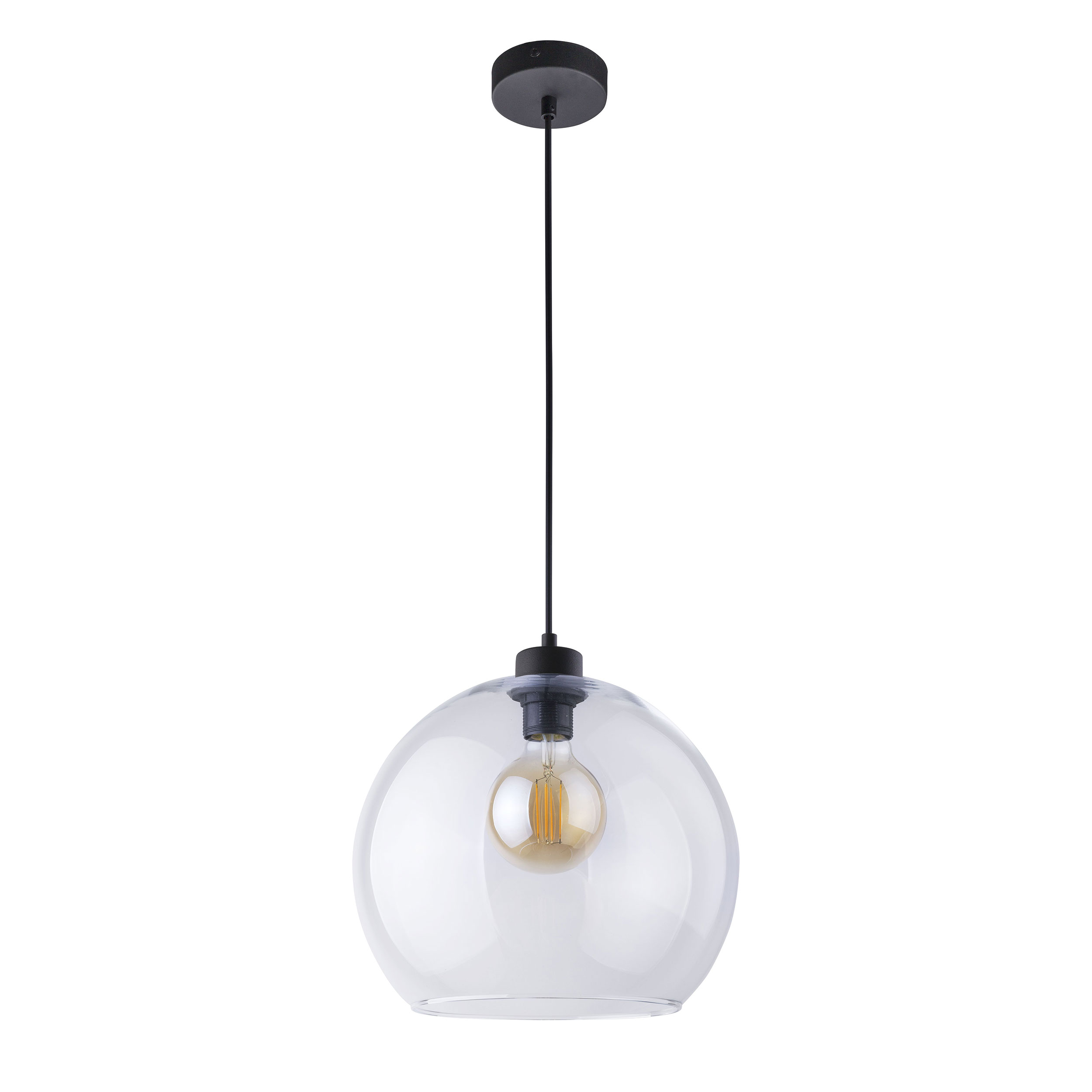 Tk Cubus Loftlampe Klar Glas Og Sort Metal