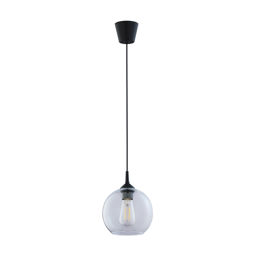 Tk Cubus Loftlampe Klar Glas Og Sort Metal