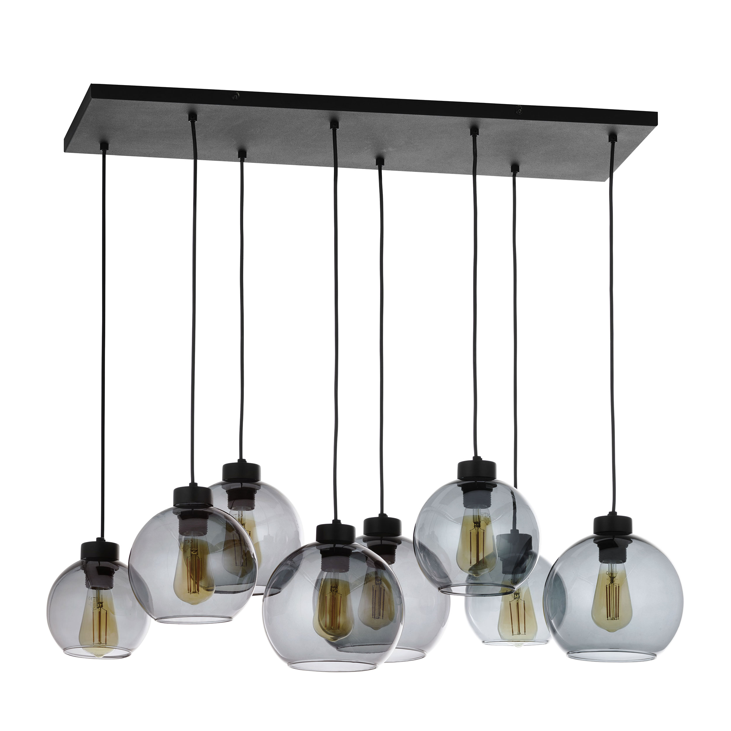 Tk Cubus Loftlampe       Skærme Grafit Glas Og Sort Metal