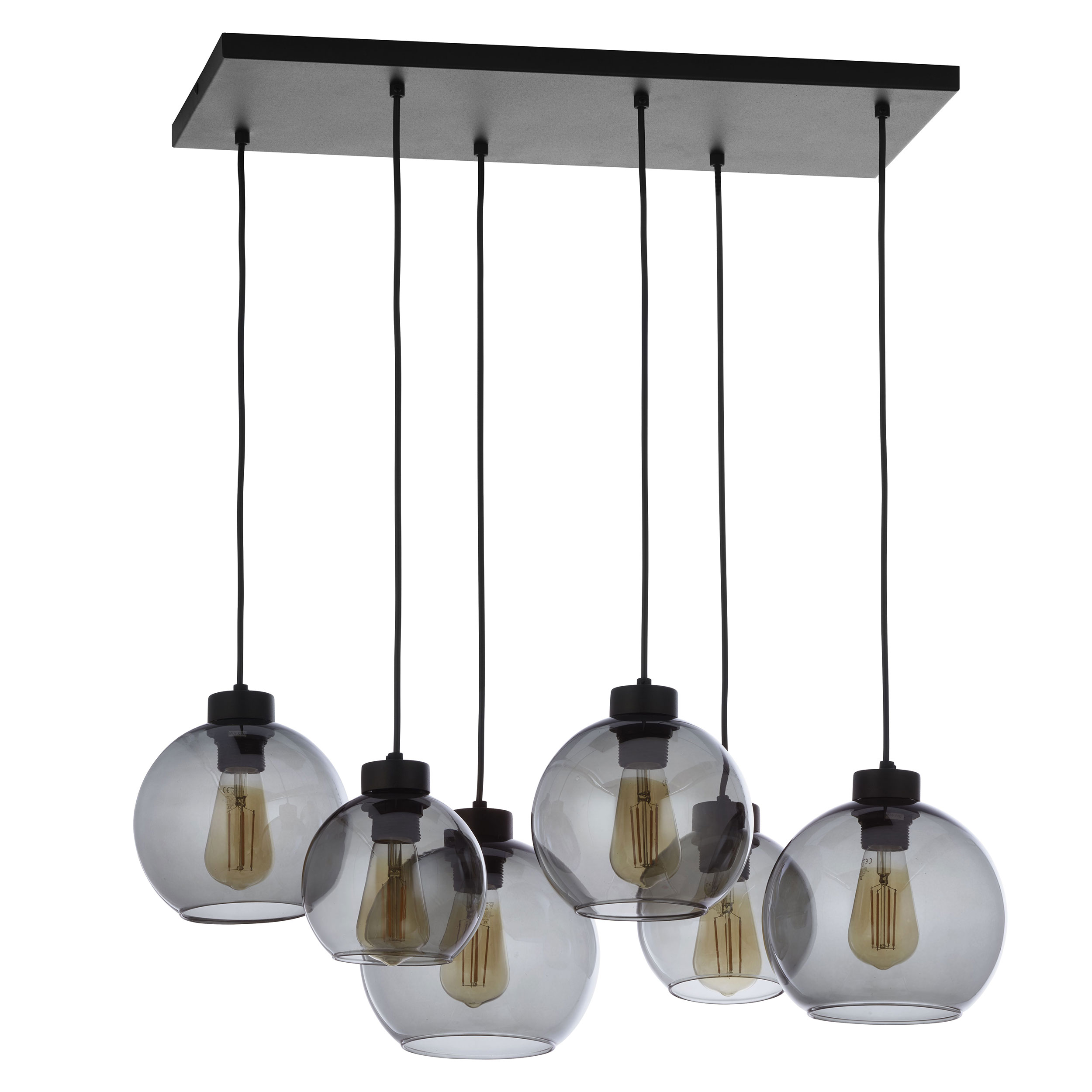 Tk Cubus Loftlampe       Skærme Grafit Glas Og Sort Metal