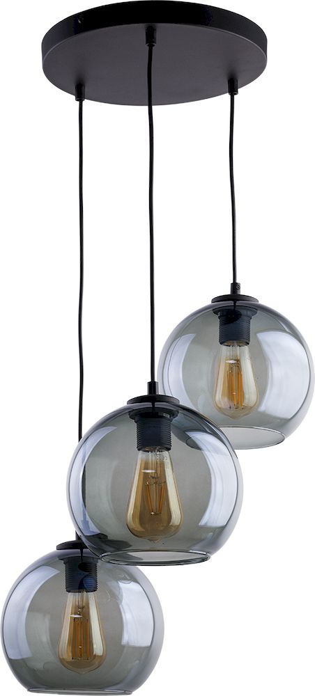 Tk Cubus Loftlampe       Skærme Grafit Glas Og Sort Metal
