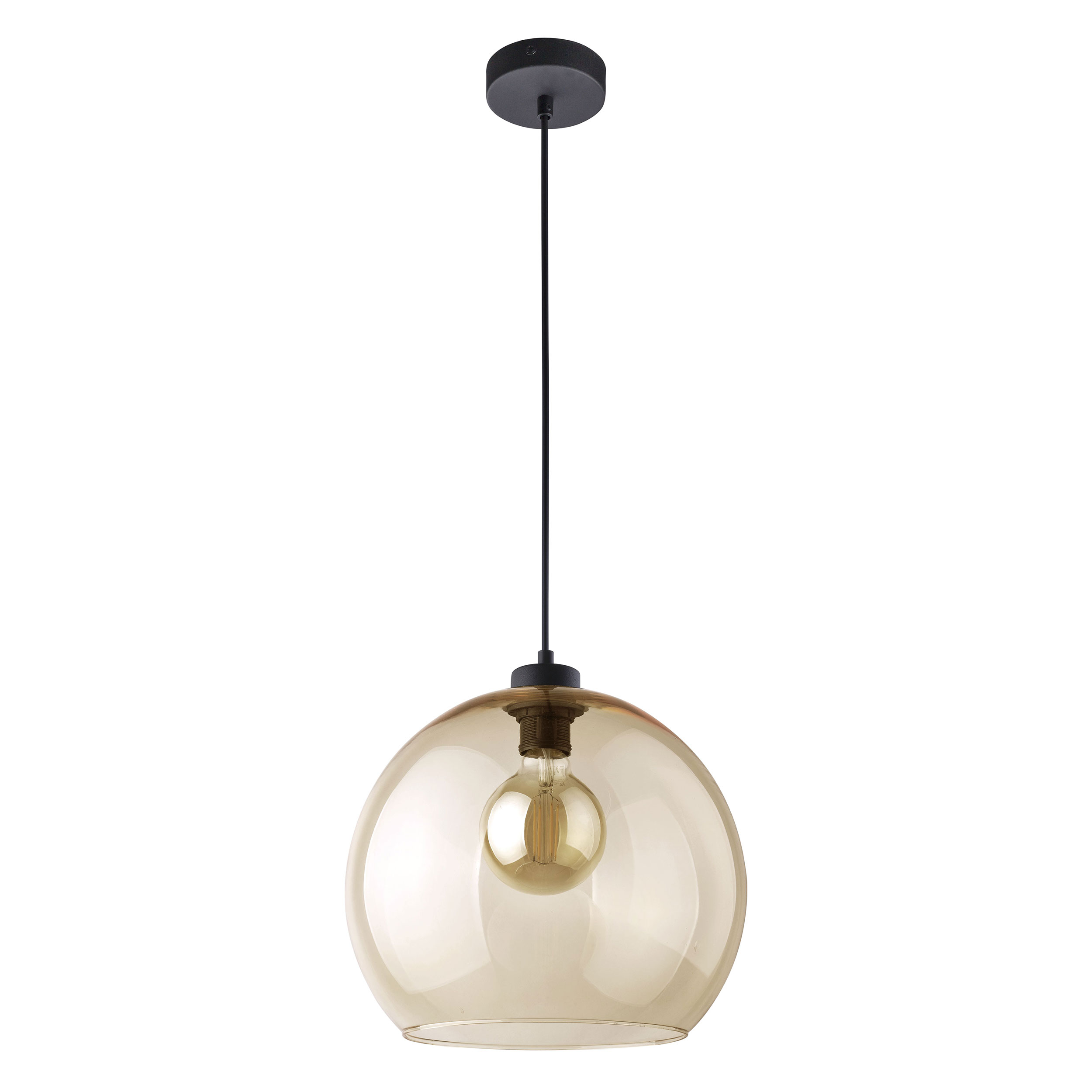 Tk Cubus Loftlampe Rav Glas Og Sort Metal