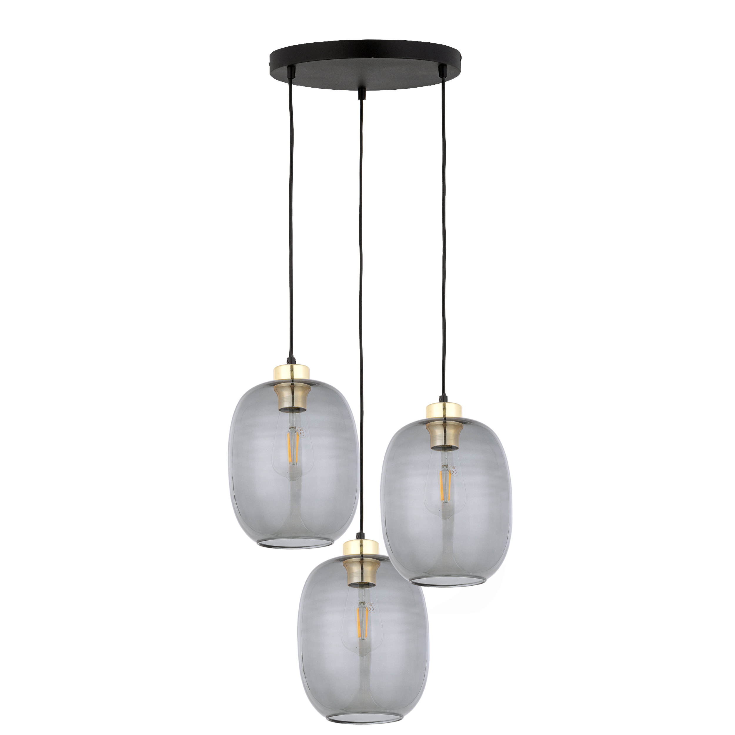 Tk Delta Loftlampe       Skærme Glas  Guld Og Sort Metal