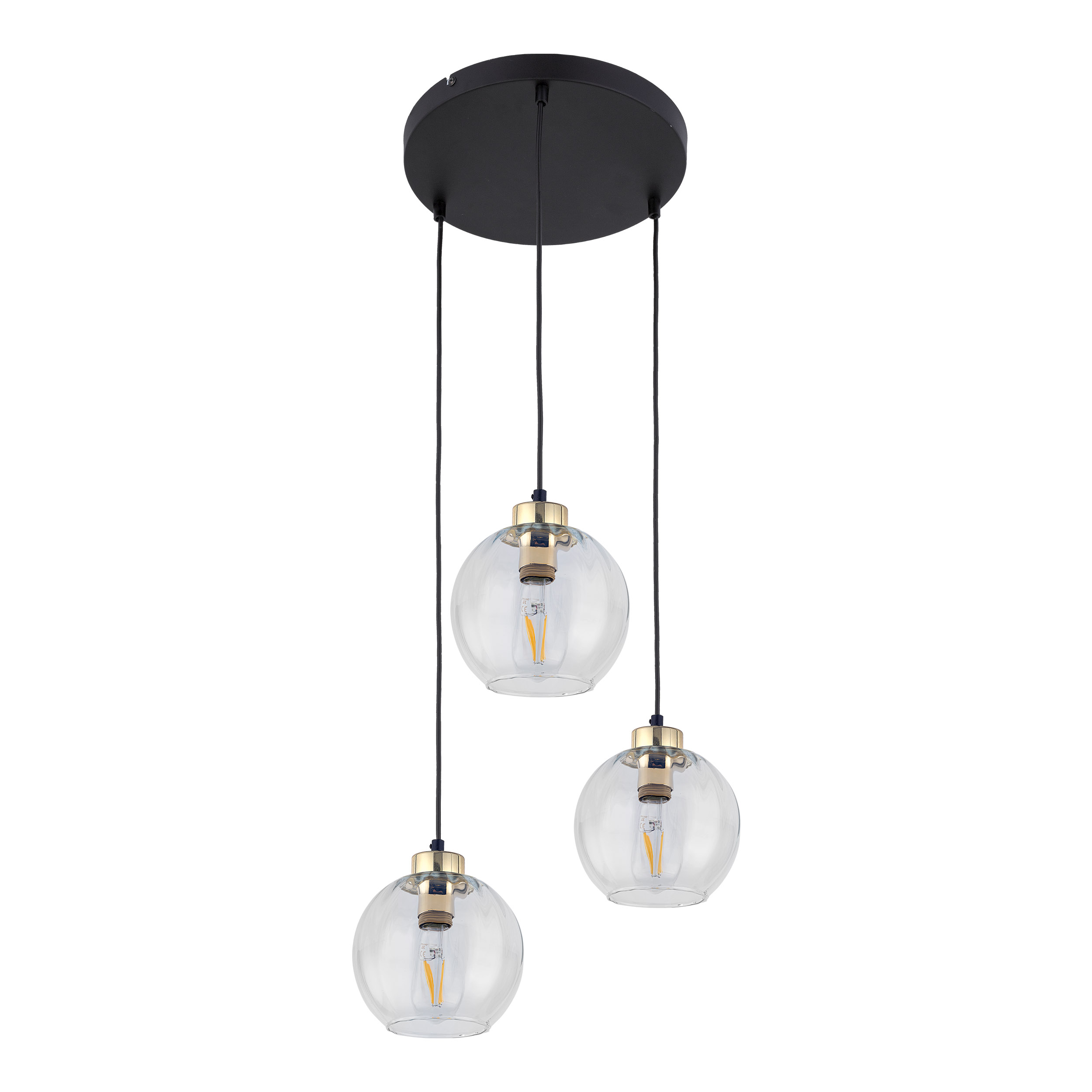 Tk Devi Loftlampe       Skærme Klar Glas Og Sort Metal