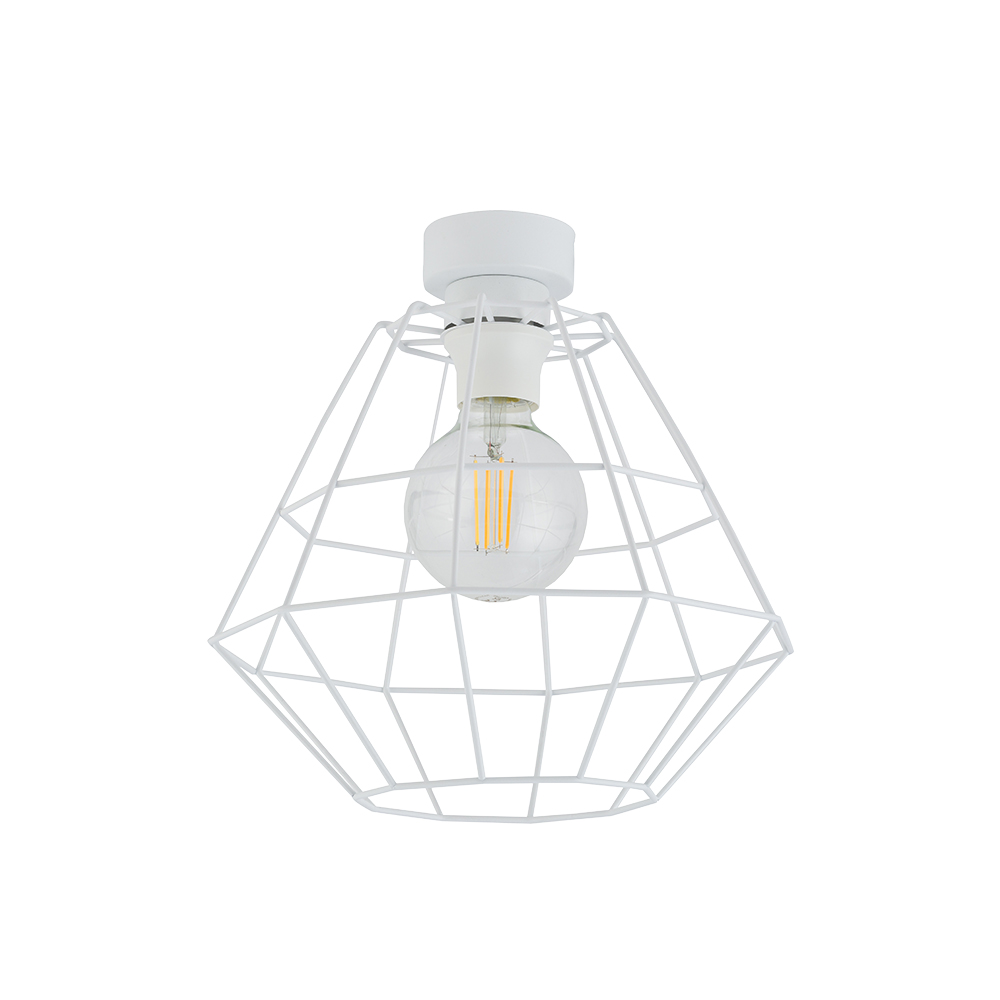 Tk Diamant Loftlampe   Hvid Stål