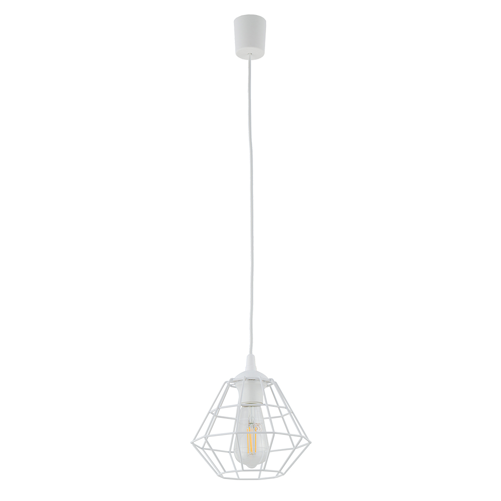 Tk Diamant Loftlampe   Hvid Stål