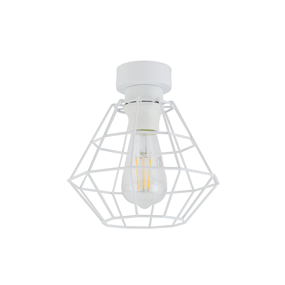 Tk Diamant Loftlampe   Hvid Stål