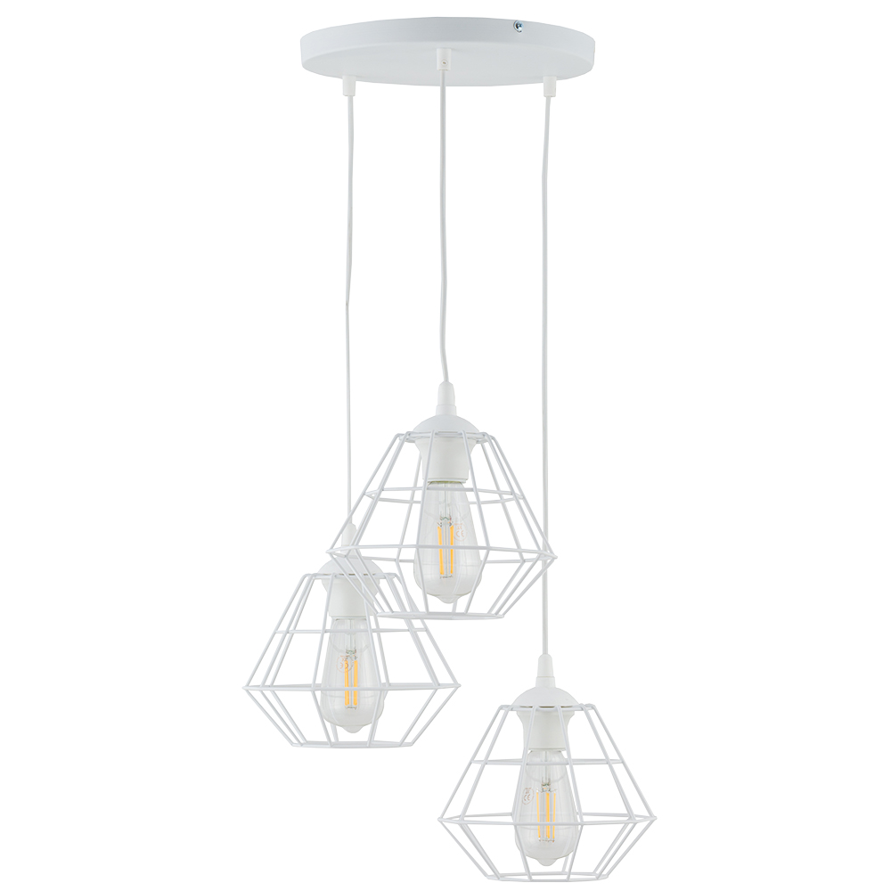 Tk Diamant Loftlampe       Skærme Hvid Stål