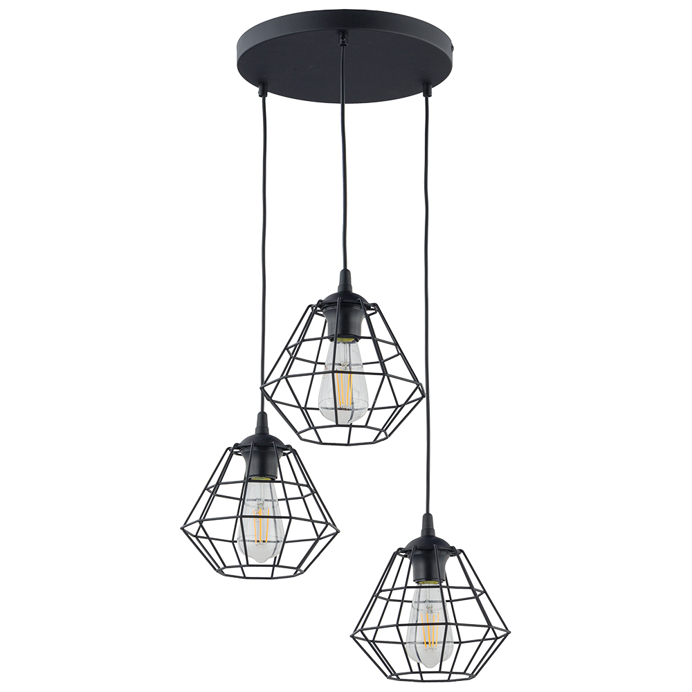 Tk Diamant Loftlampe       Skærme Sort Stål