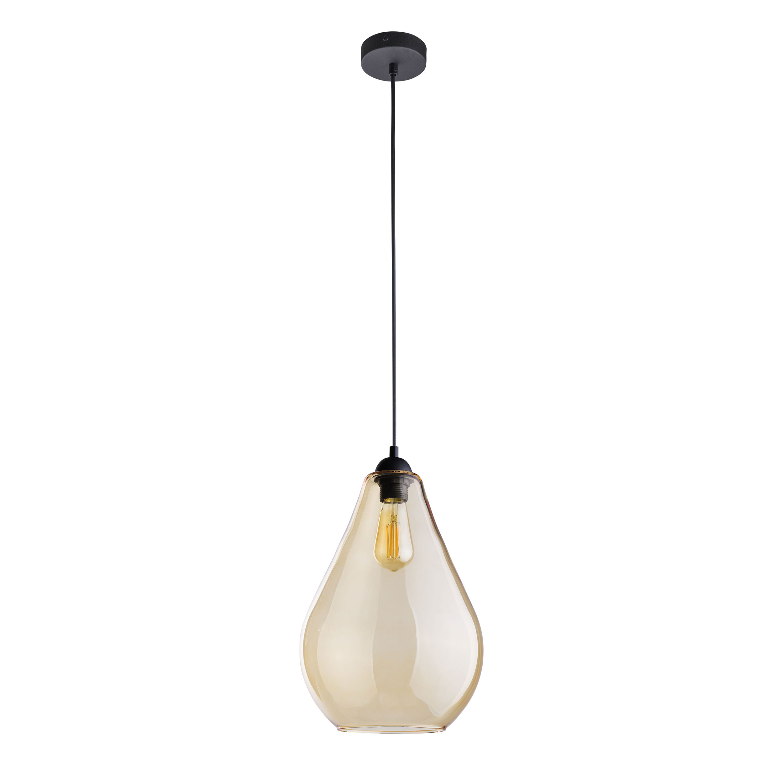 Tk Fuente Loftlampe Rav Glas Og Sort Metal