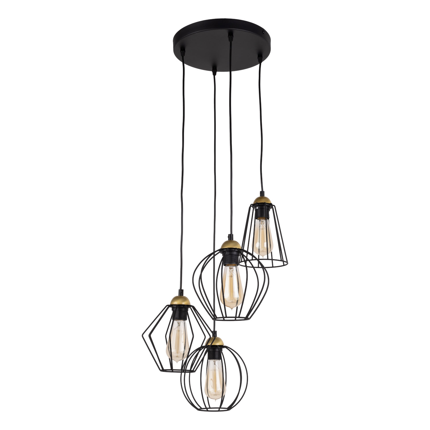 Tk Galaxy Loftlampe       Skærme Messing Og Sort Metal