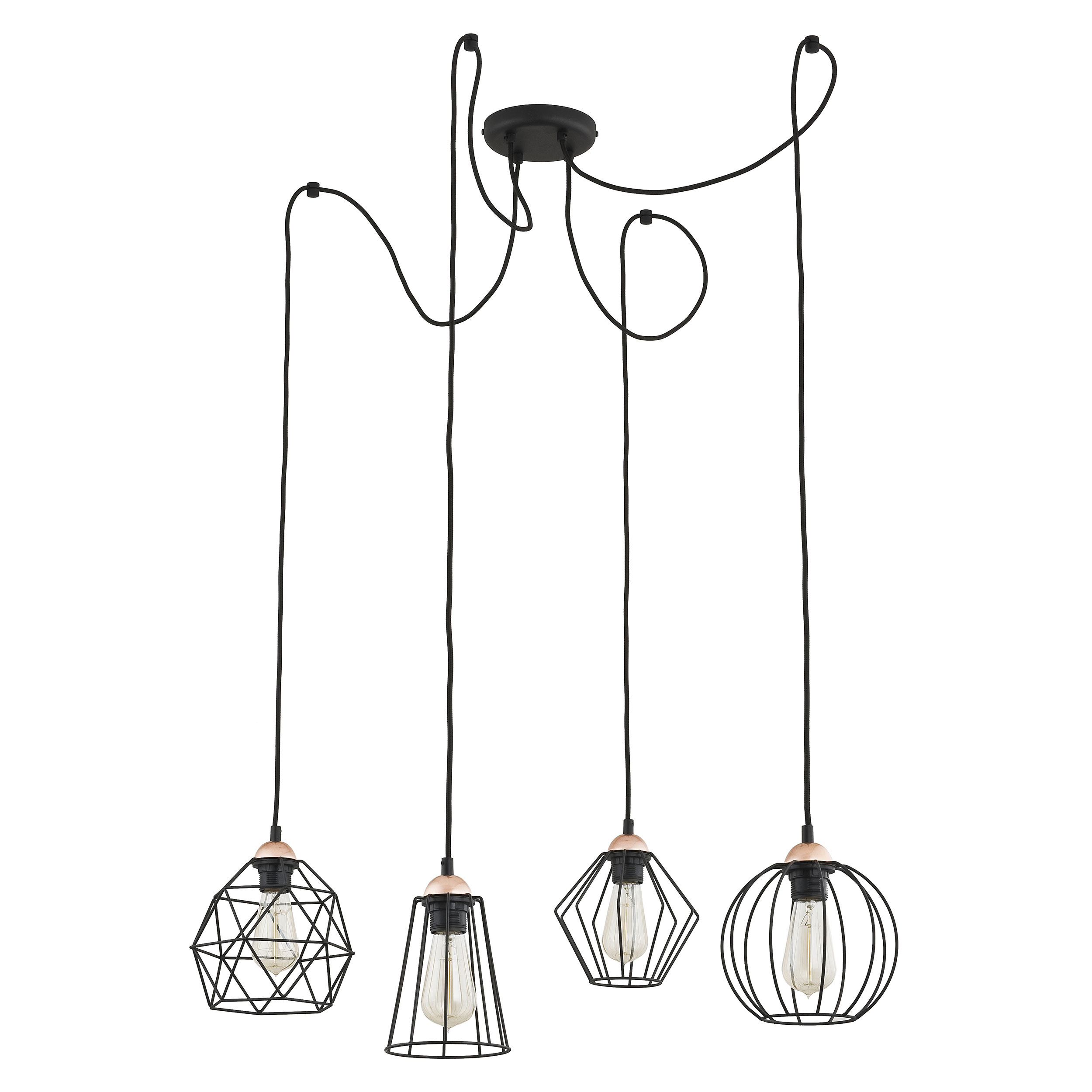 Tk Galaxy Spider Loftlampe       Skærme Kobber Og Sort Metal