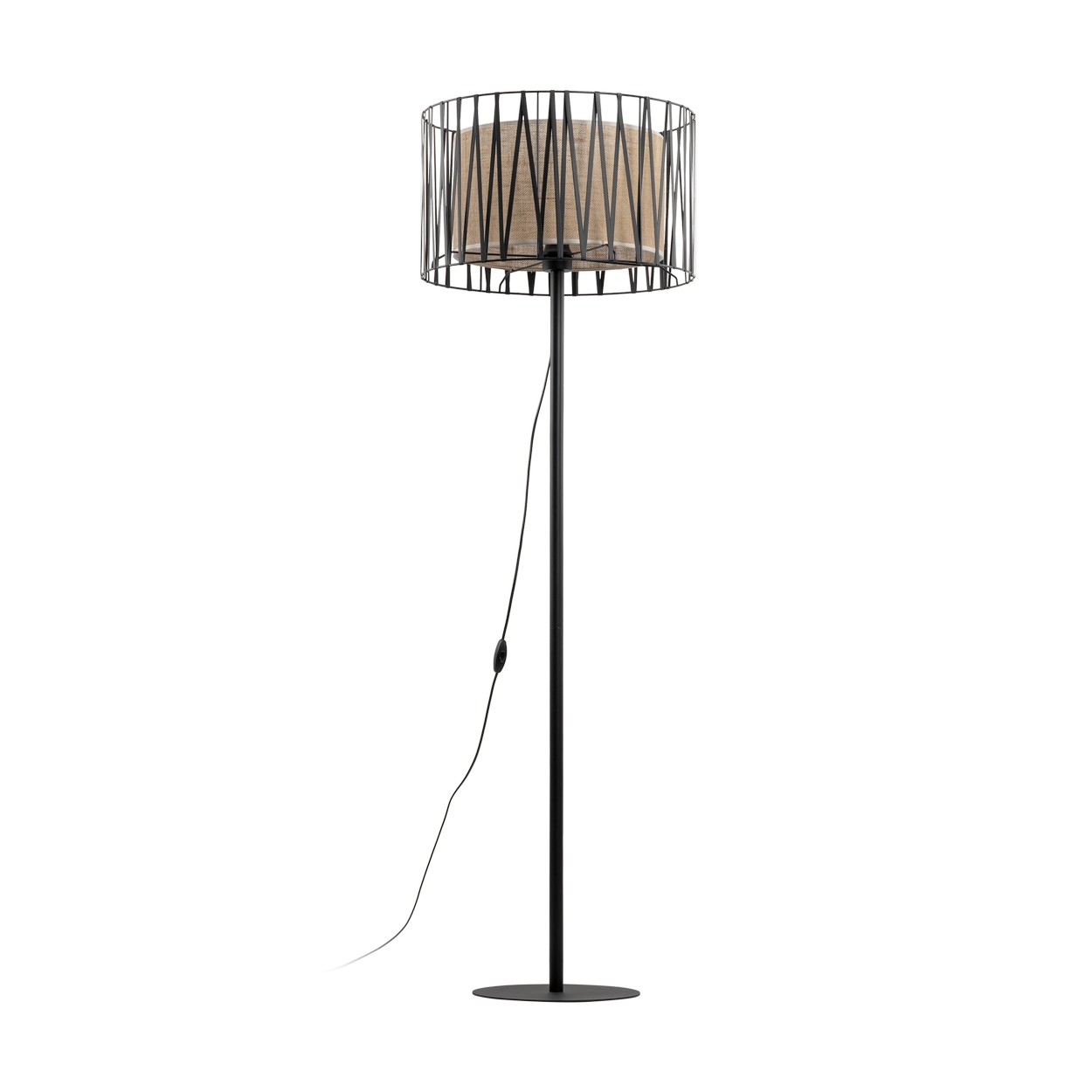 Tk Harmony Gulvlampe Natur Jute Og Sort Metal