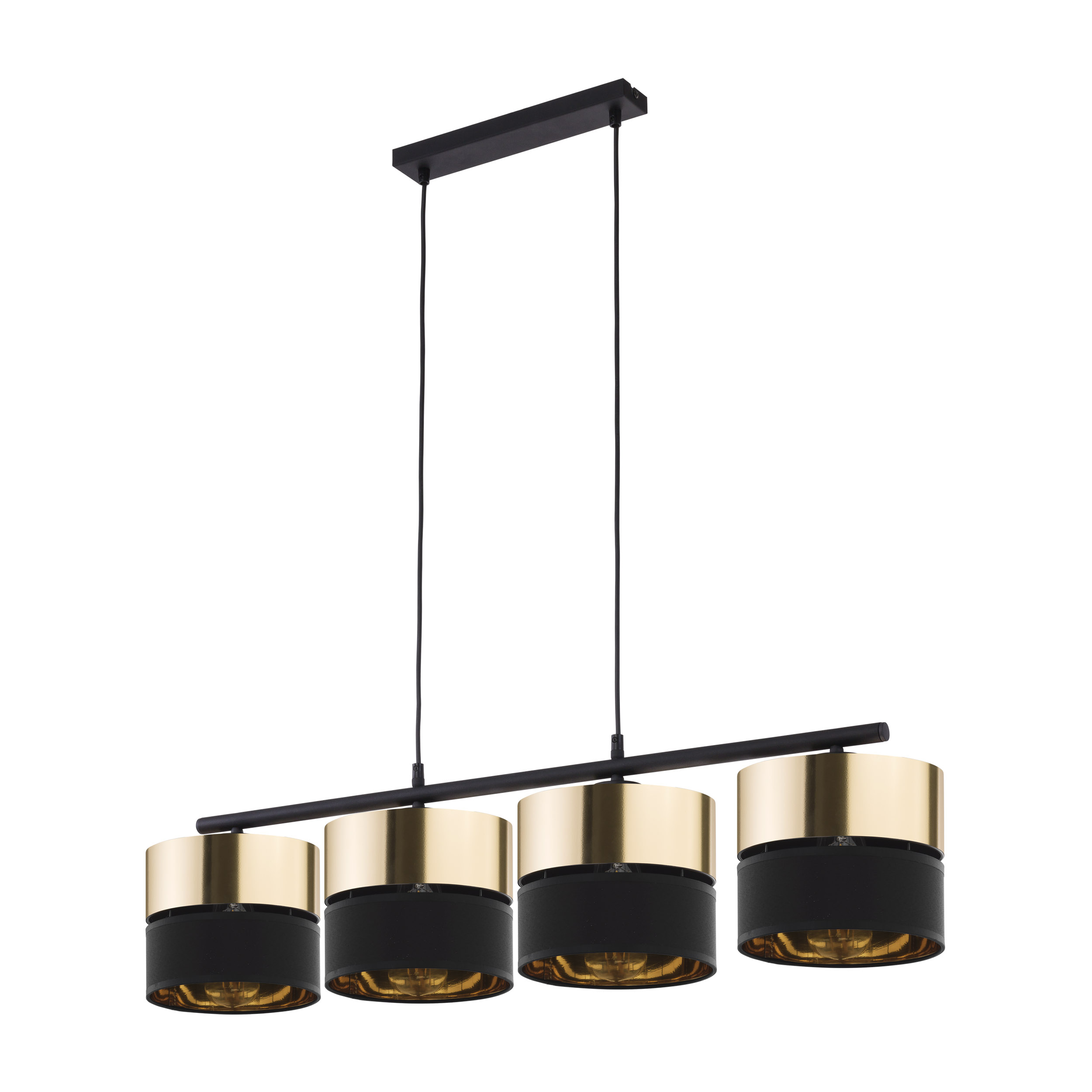 Tk Hilton Loftlampe       Skærme Guld Metal Og Sort Stof