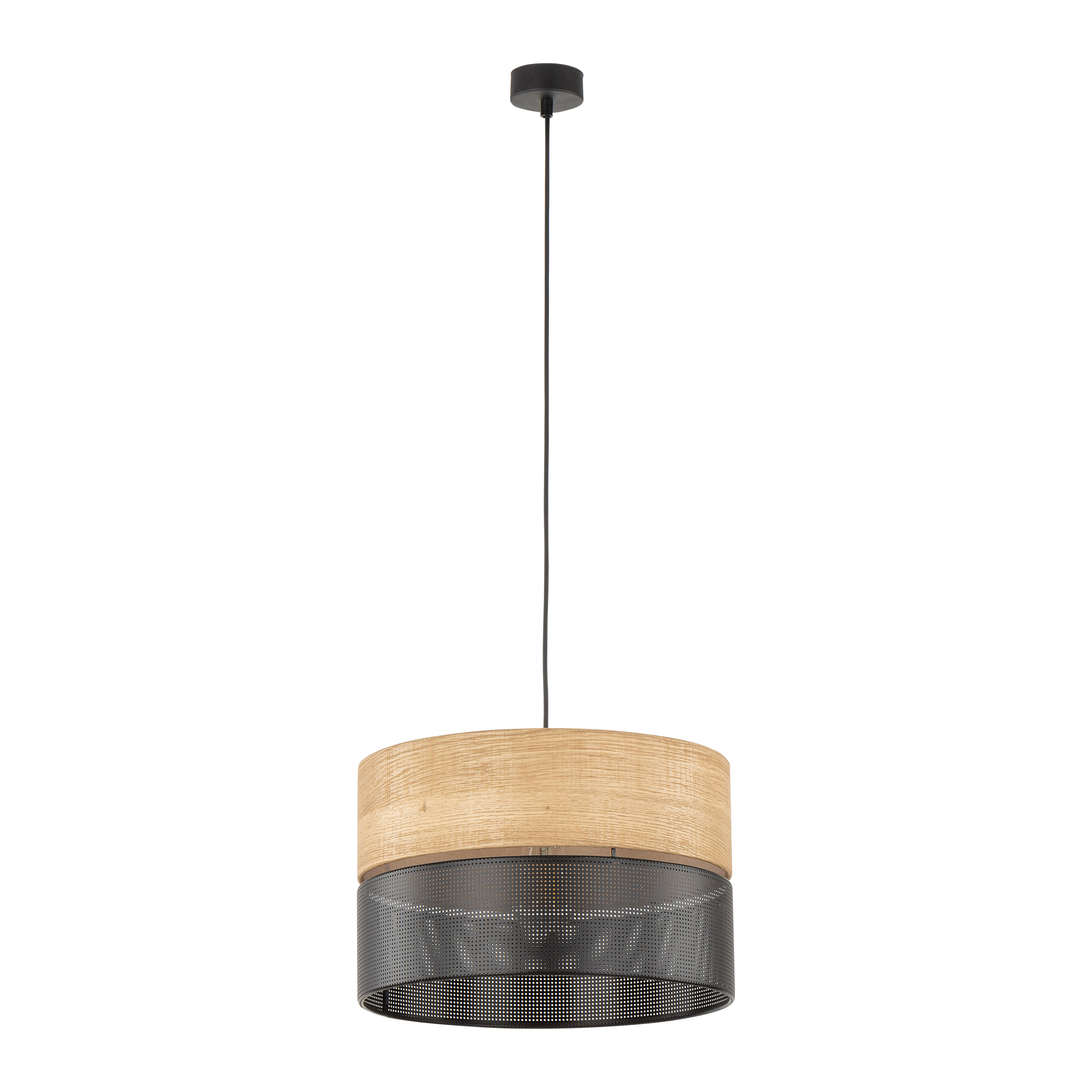 Tk Nicol Loftlampe Natur Finér Og Sort Pvc-folie Metal