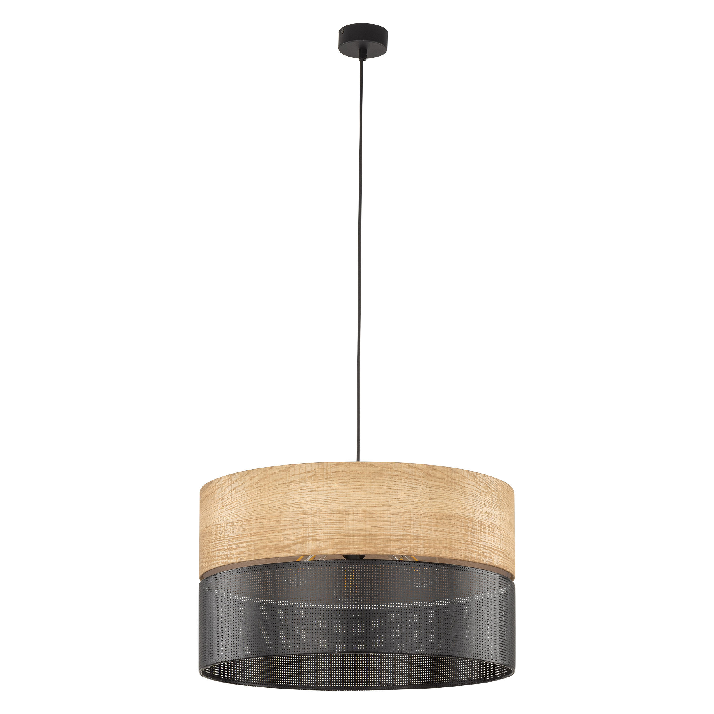 Tk Nicol Loftlampe Natur Finér Og Sort Pvc-folie Metal