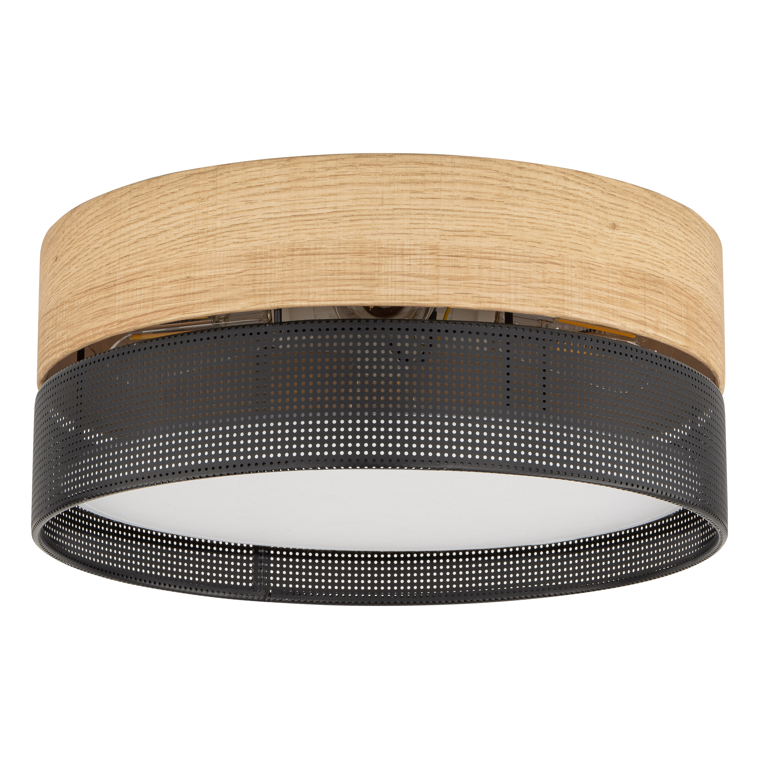 Tk Nicol Loftlampe Natur Finér Og Sort Pvc-folie Metal