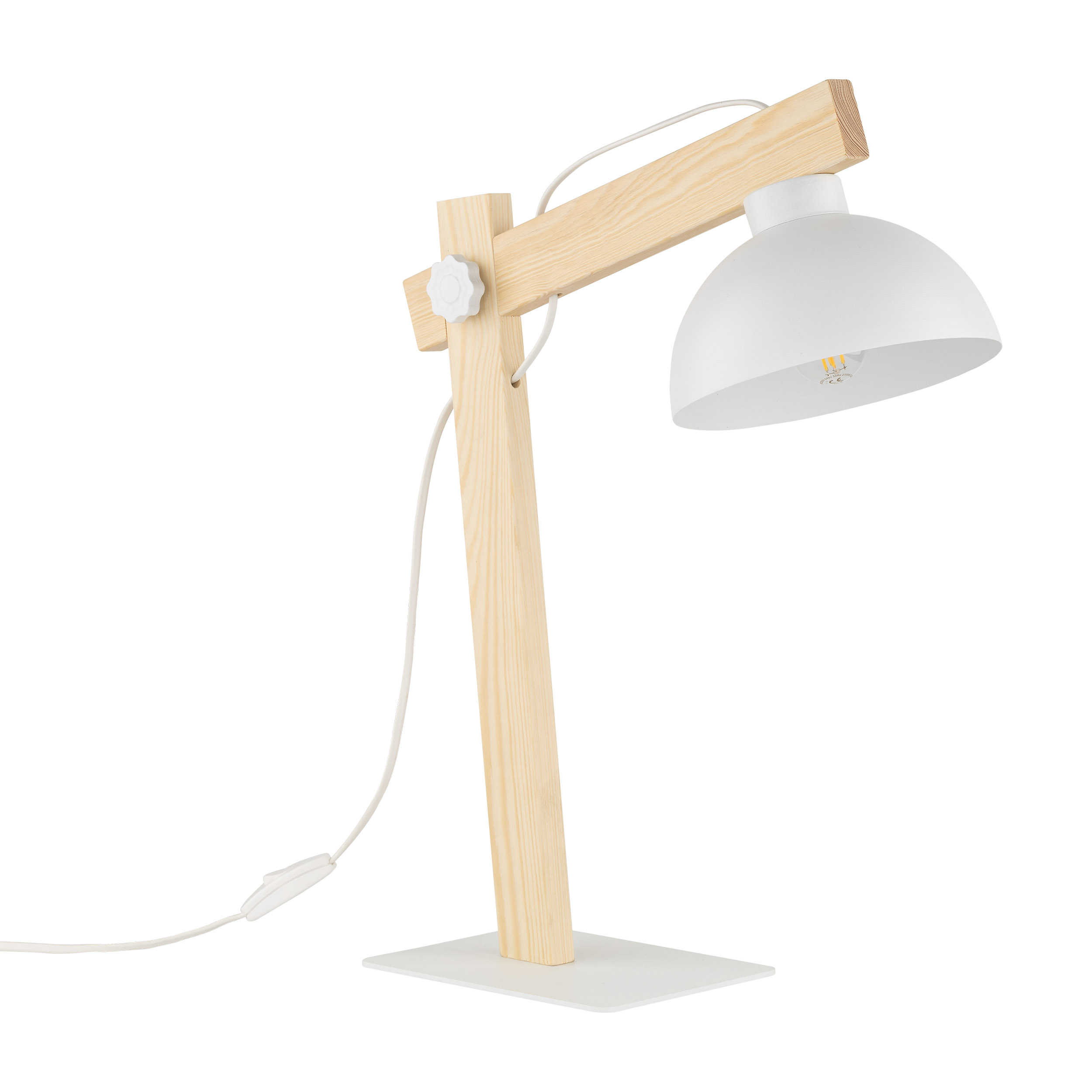 Tk Oslo Bordlampe Hvid Metal Og Træ