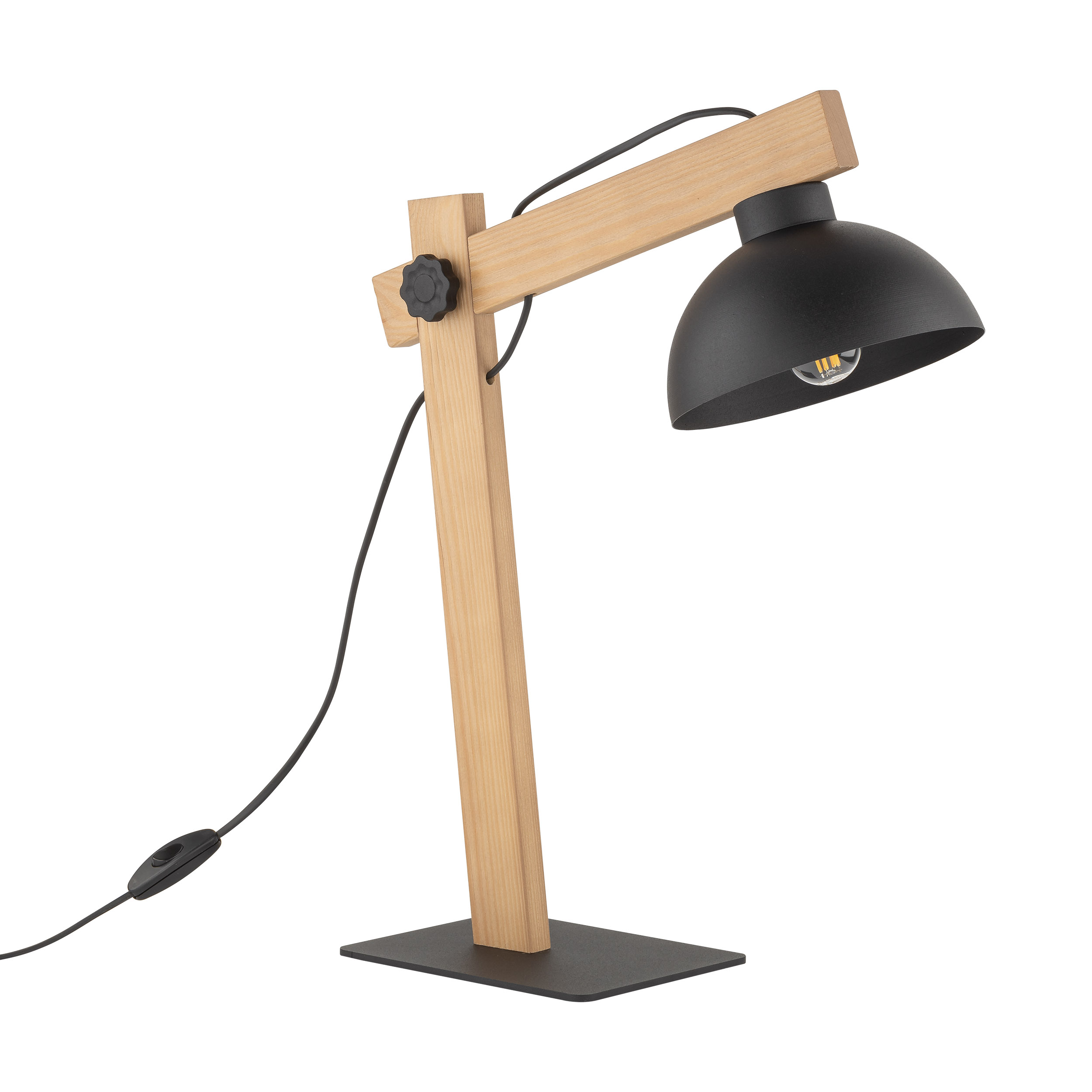 Tk Oslo Bordlampe Sort Metal Og Træ