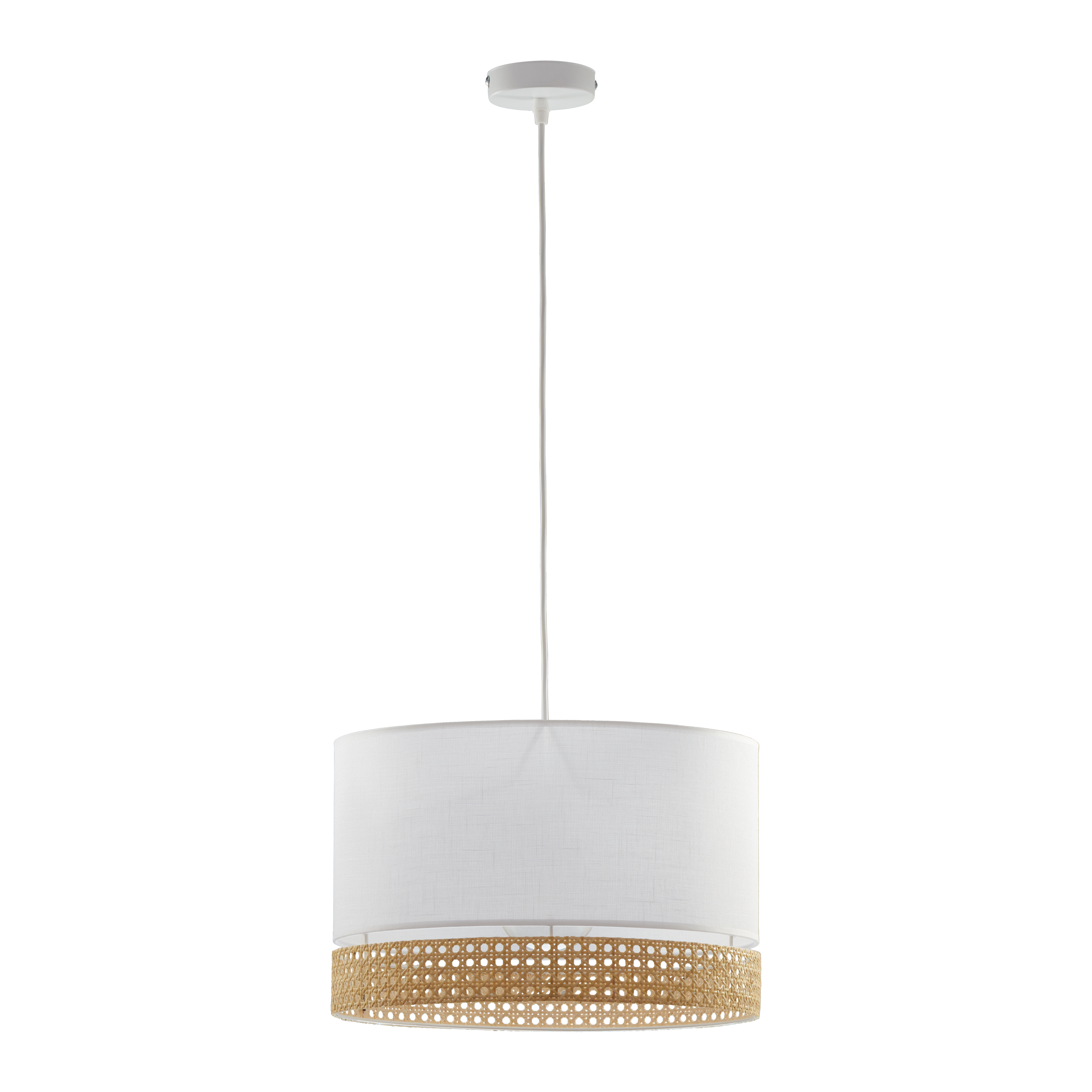 Tk Paglia Loftlampe 380 Hvid Stof Og Natur Rattan