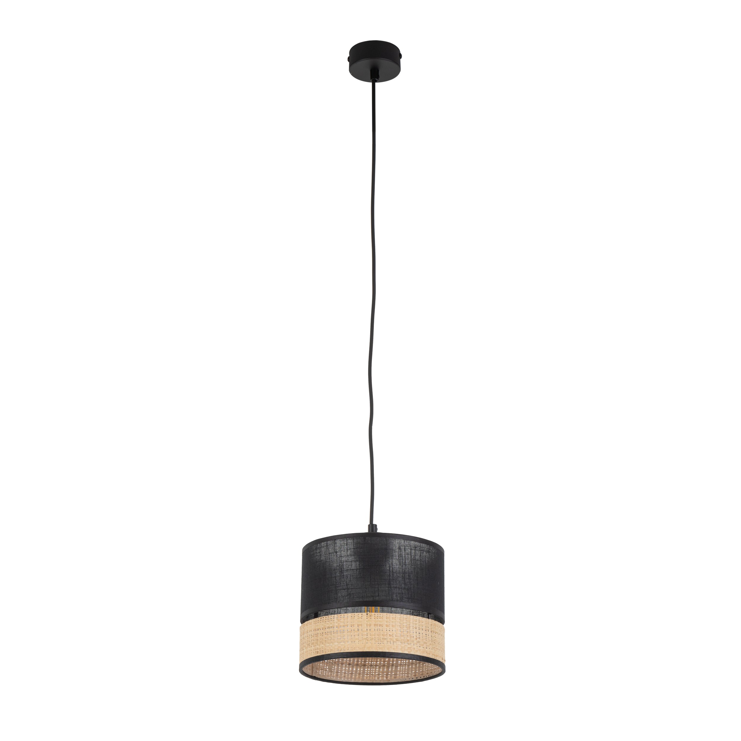 Tk Paglia Loftlampe 200 Sort Stof Og Natur Flet