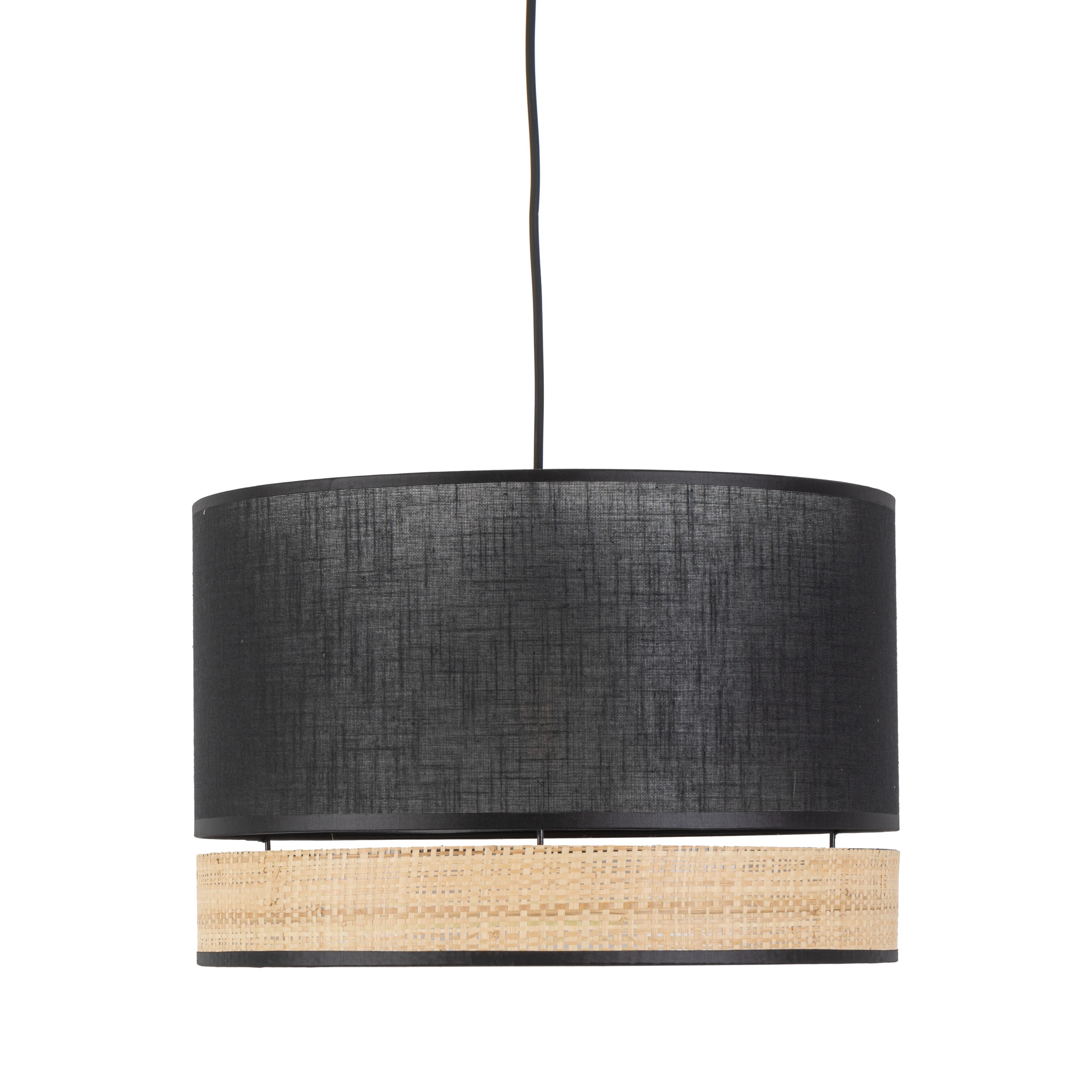 Tk Paglia Loftlampe 380 Sort Stof Og Natur Flet