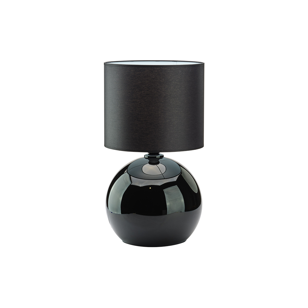 Tk Palla Bordlampe  Lille Sort Stof Og Sort Glas