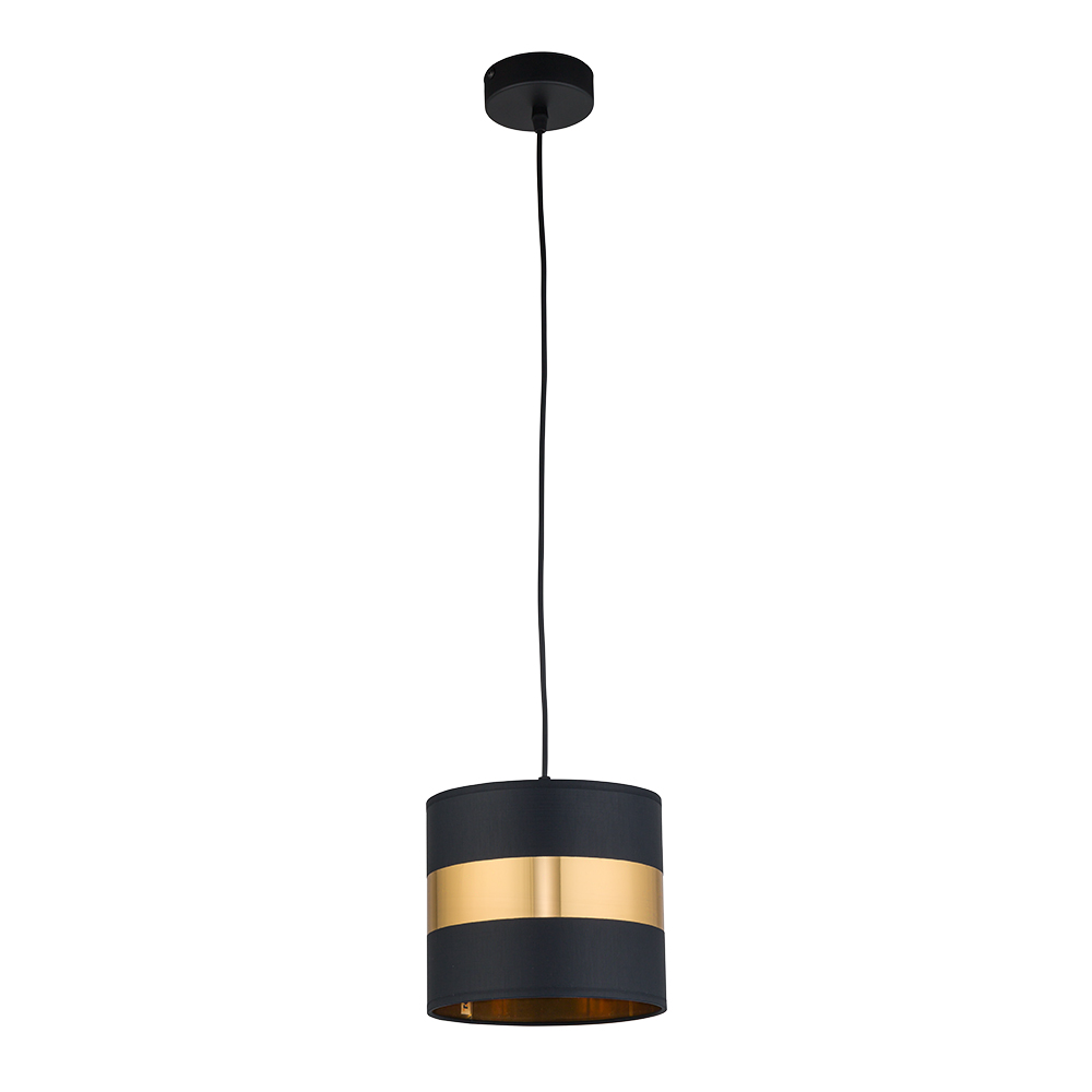 Tk Paris Loftlampe 200 Sort Stof Og Guld Metal