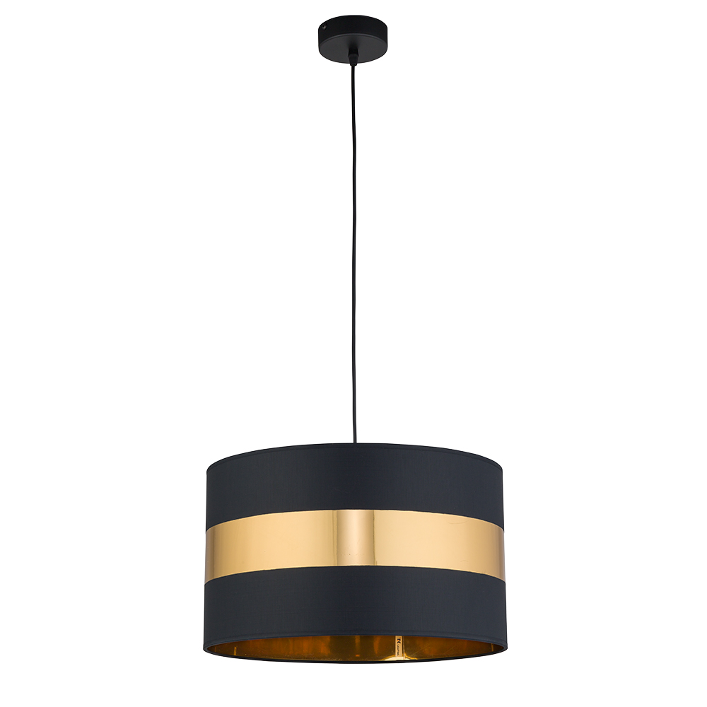 Tk Paris Loftlampe Sort Stof Og Guld Metal
