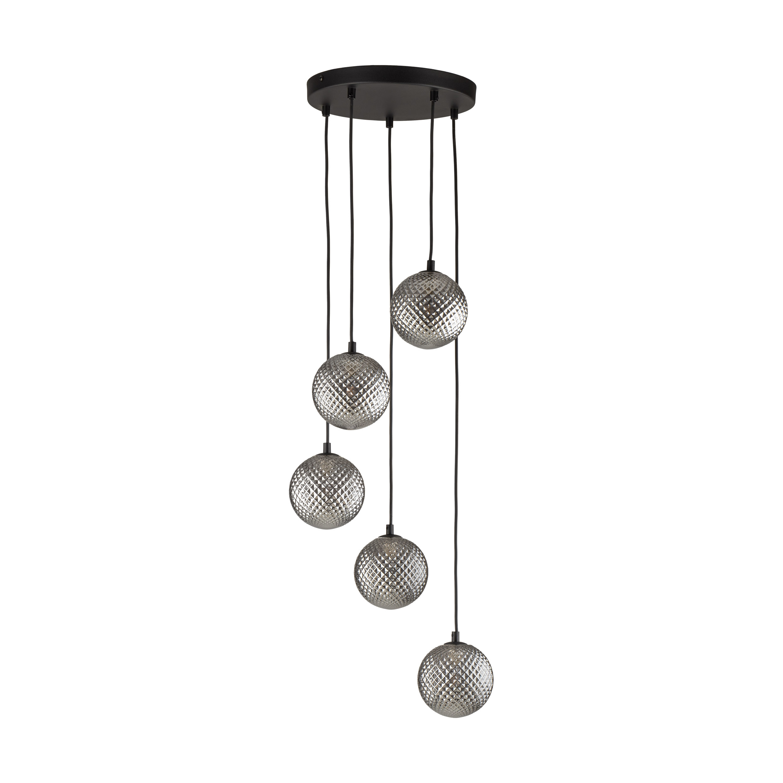 Tk  Tk Elena Loftlampe       Skærme Grafit Glas Og Sort Metal