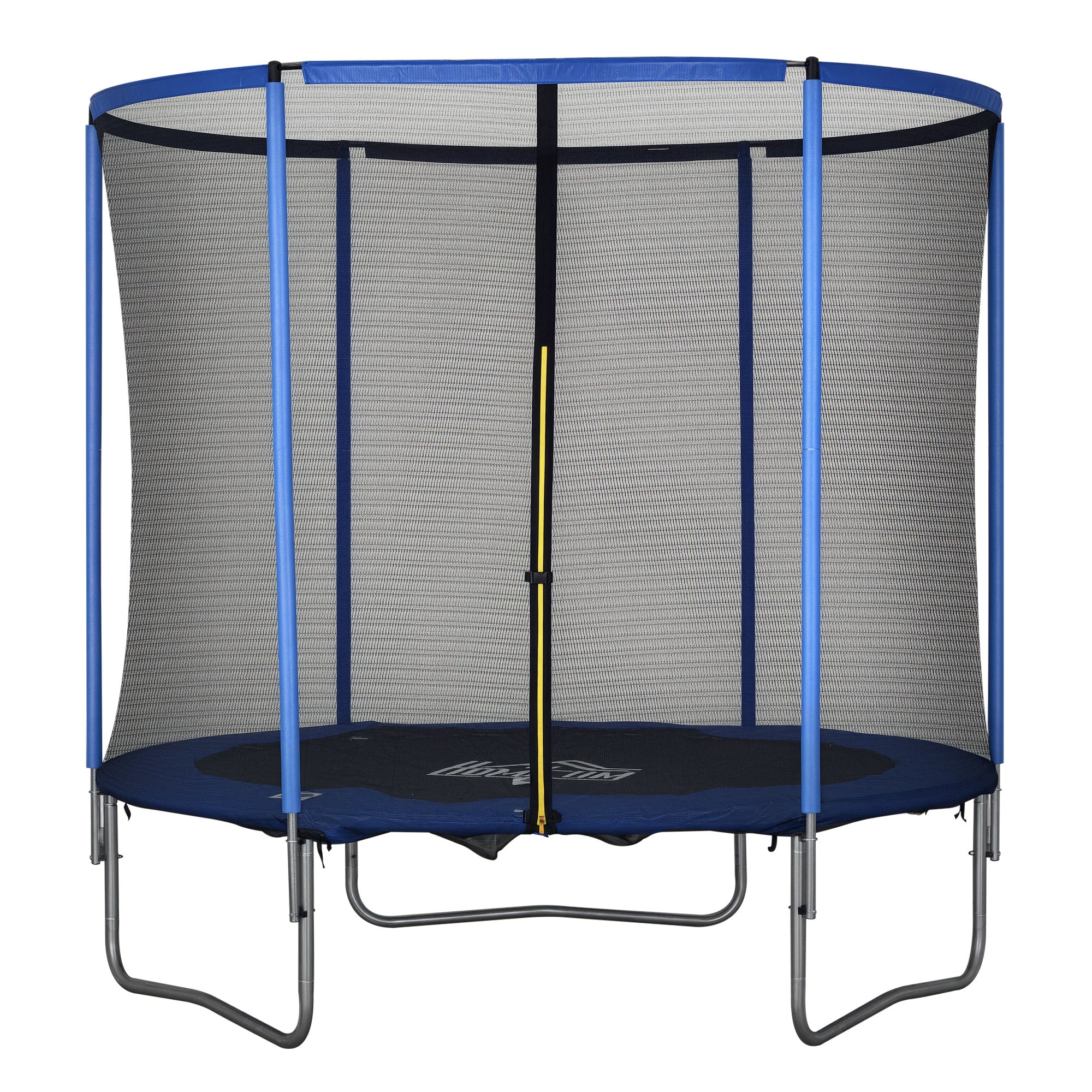 Trampolin Med Sikkerhedsnet Havetrampolin Til Indendørs Og Udendørs Brug Fitnesstrampolin Til Børn Og Voksne Stålblå Sort Op Til 113   Kg ø244   240h Cm