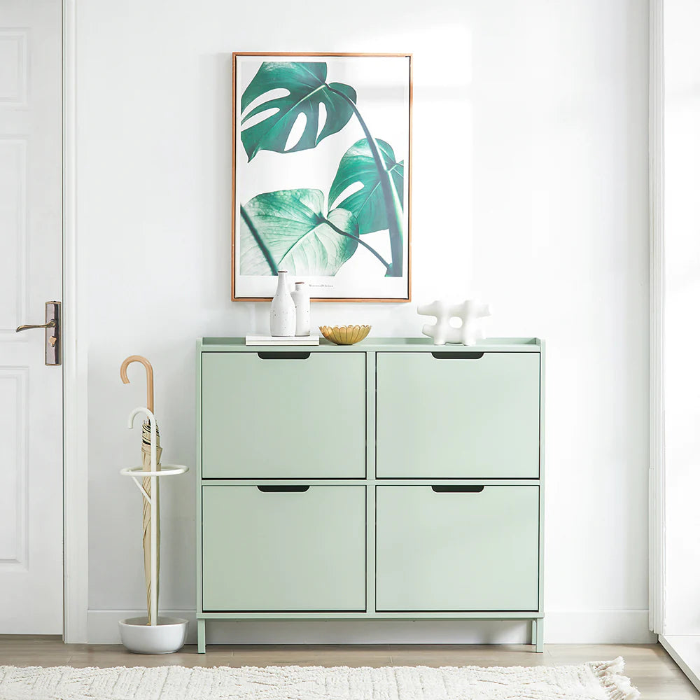 Trendy Grønt Skoskab Organiser Din Entré Med Stil