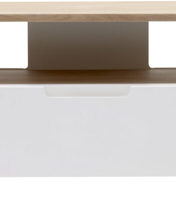 Tv-bord Nordique Design Amalfi   Egetræ   Hvid Mdf 120ã 40ã 49 Cm Med Skuffe Og åben Hylde