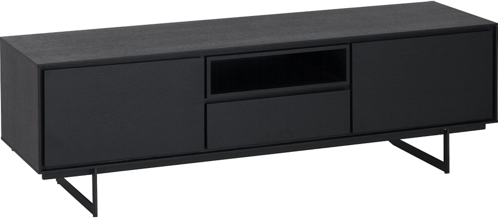 Tv-bord Raymond   Hallmark Wansford   Sort Træ Med Metalben  160ã 45ã 50 Cm