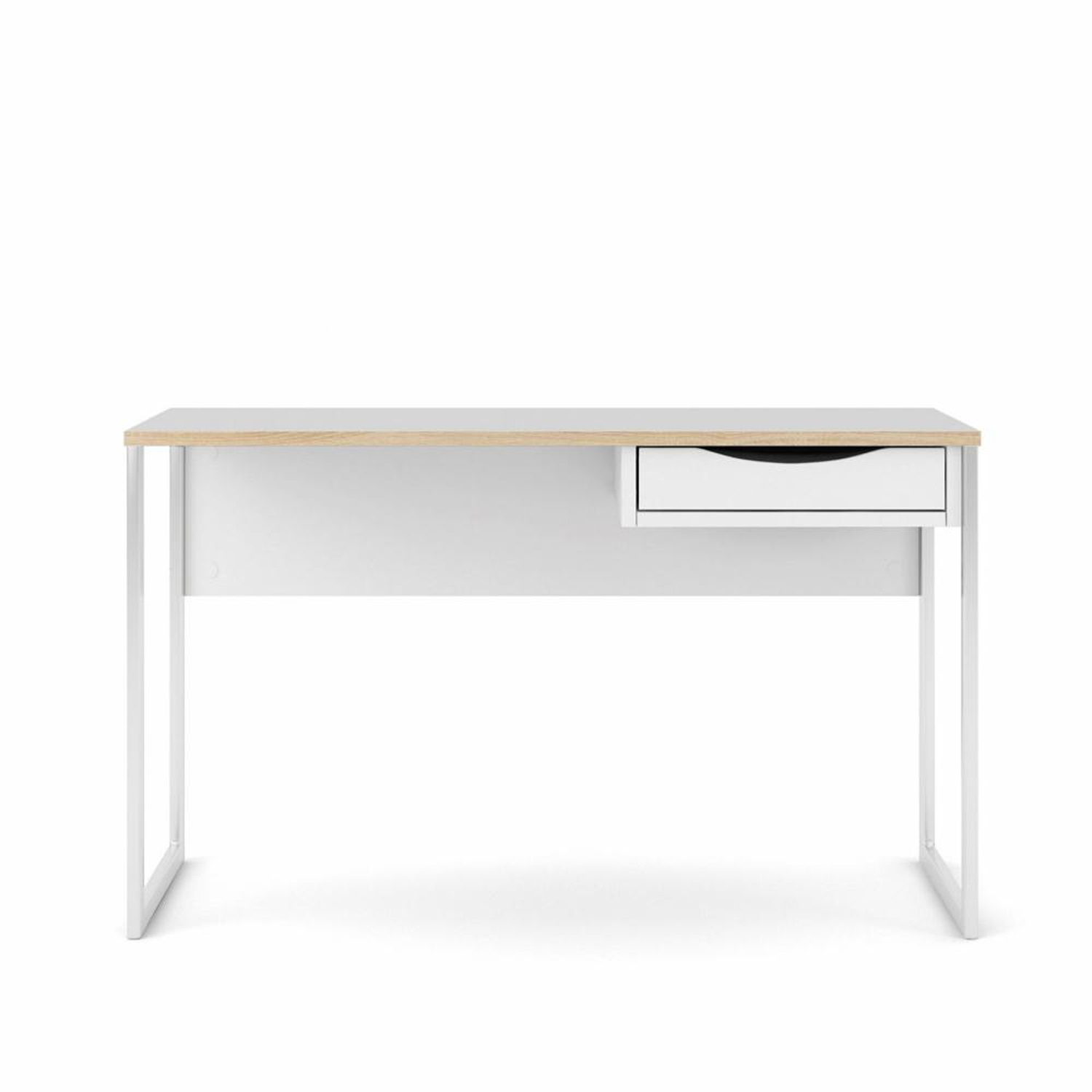 Tvilum Function Plus Skrivebord     Skuffe Hvid Folie Og Hvid Stål  130x48